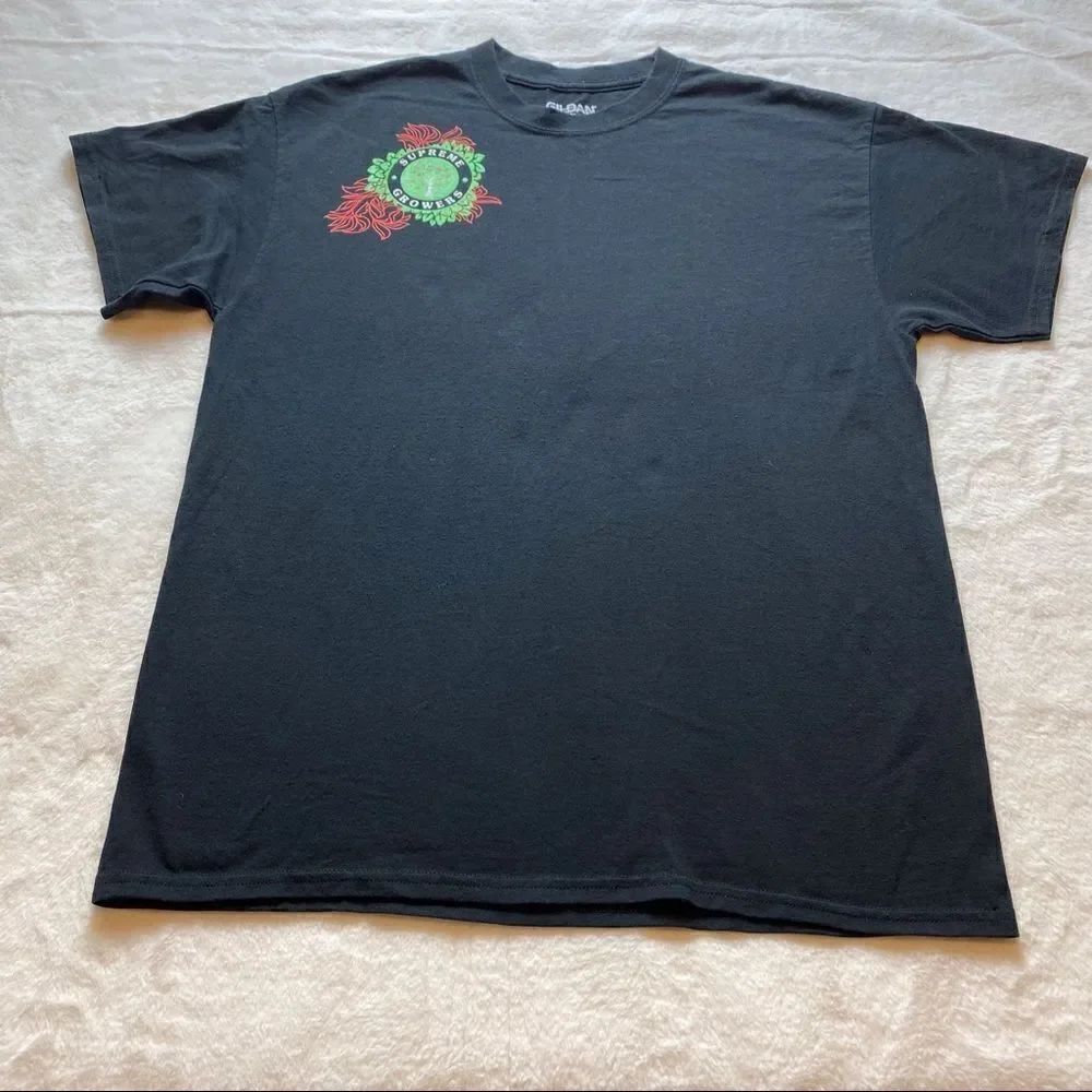 Gildan Supreme Growers Smite The Mite Advertising T-Shirt Size Large